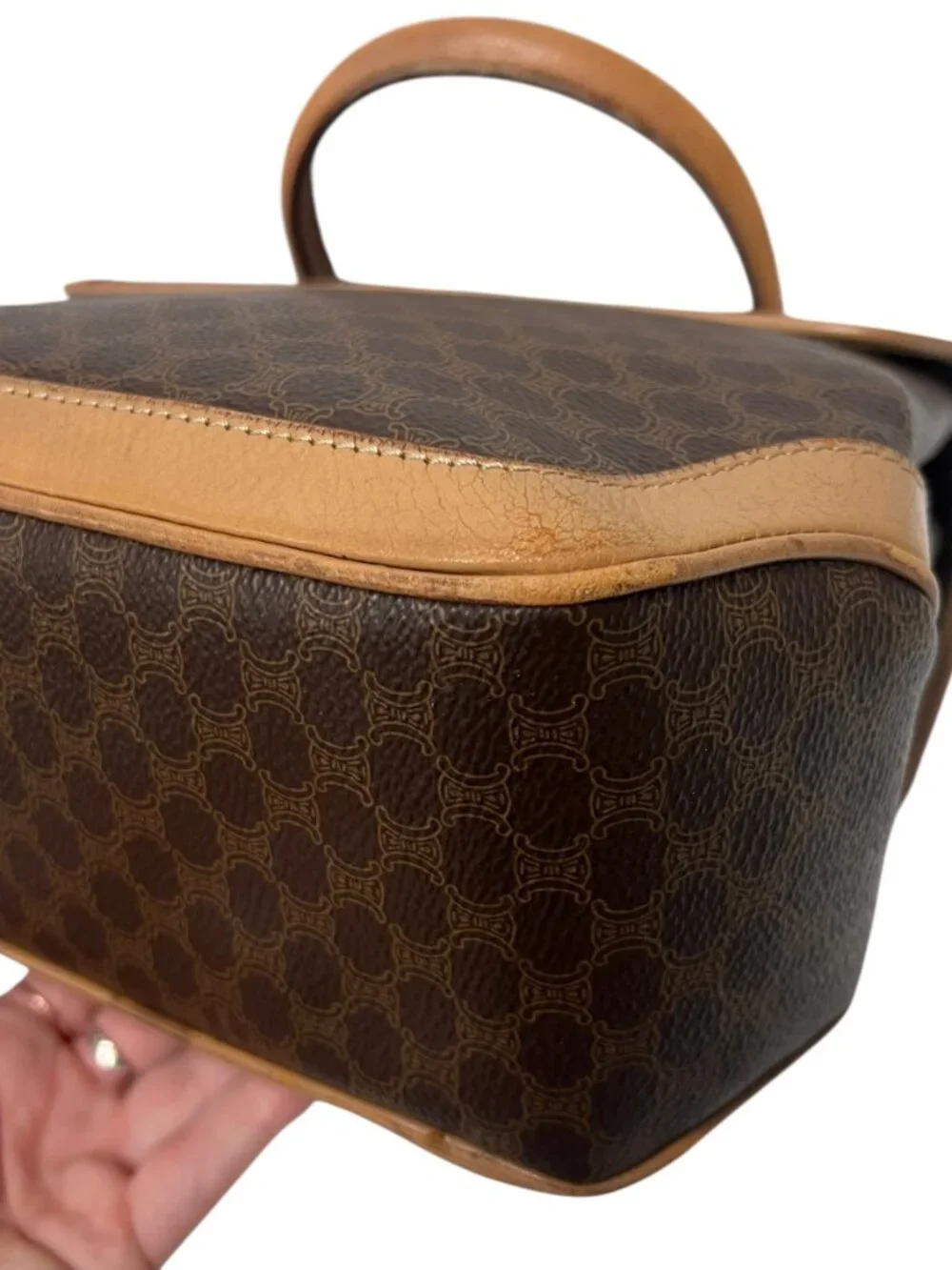 Celine VINTAGE Brown Monogram Macadam Handbag - Picture 15 of 16